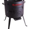 SET Feuerofen Utschak Feldküche, H: ca. 55 cm Ø ca. 36 cm + Kazan WOK Gusseisen Camping 8 L – Bild 3