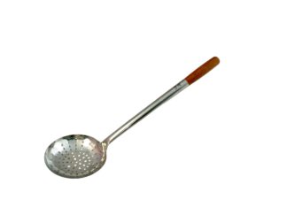 Langer stabiler Schaumlöffel 52 cm lang, Ø 14,4 cm Schaumkelle Suppenkelle abnehmbarer Holz-Griff