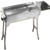 Mangal "President" mit klappbaren Füßen und Kohlebehälter (LBHT 61x30x76x18,5 cm) 0,8 mm, rostfrei