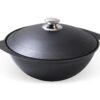 Kazan Wok mit Antihaftbeschichtung und Deckel Aluguss Schwarz 6 L – Bild 3