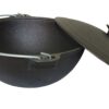 Kazan Wok mit Deckel und Bügel Kasan Asien Schmortopf Camping Gusseisen 10 L – Bild 3