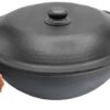 Kazan Kasan Wok Gusseisen Ø ca. 34 cm mit Aluminiumdeckel 8 L