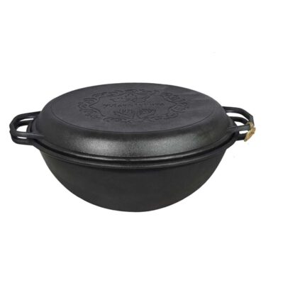 Kazan Kasan Wok Schmortopf Ø ca. 36 cm mit Deckel-Bratpfanne Gusseisen 8 L