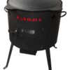 SET Feuerofen Utschak Feldküche, H: ca. 60 cm Ø ca. 45 cm + Kazan WOK Gusseisen 14 L