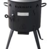 SET Feuerofen Utschak Feldküche, H: ca. 56 cm Ø 32 cm + Kazan WOK Schwarz Aluguss 7 L