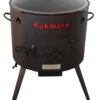 SET Feuerofen Utschak Feldküche, H: ca. 60 cm, Ø ca. 45 cm + Kazan WOK Gusseisen 18 L