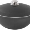 Kazan Wok Aluguss 9 Liter - Schmortopf - Asia-Wok - Dekorative Außenbeschichtung Schwarz 9 L