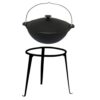 SET Halterung D ca. 29 cm + Emaillierter Kazan Wok Gusseisen 6 L