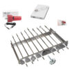 Mehrfacher Drehspieß "Sesam" für 9 Spieße, L-62 cm, Breite regulierbar + Motor + Powerbank