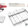 Mehrfacher Drehspieß "Sesam II" für 11 Spieße, L-62 cm, Breite regulierbar + Motor + Powerbank