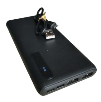 Powerbank 8000mAh, DC input 5.0V 2A Micro-USB/USB-C, Output DUAL DC 5.0V 2.4A schwarz