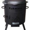 SET Feuerofen Utschak Feldküche, H: ca. 55 cm Ø ca. 36 cm + Kazan WOK Gusseisen Camping 8 L mit Pfannendeckel
