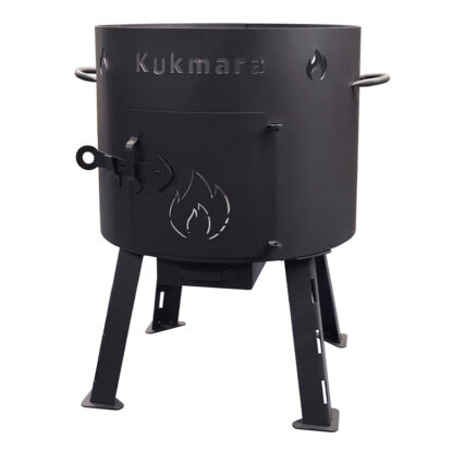 SET Feuerofen Utschak Ø ca. 40 cm + Kazan Usbekisch aus Gusseisen mit Alu-Deckel 16 L – Bild 2