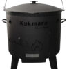 SET Feuerofen Utschak Feldküche H: ca. 61 cm, Ø ca. 49 cm + Kasan WOK Gusseisen 18 L