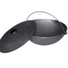 SET Utschak mit Schornstein Ø ca. 36 cm + Kazan WOK Gusseisen Camping  8 L – Bild 2