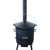 SET Utschak mit Schornstein für Kasan 9 L, D: ca. 37cm + Kazan Wok mit Bügel Gusseisen 12 L