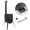 SET Feuerofen UTSCHAK mit Schornstein Ø ca. 40 cm für Kazan 12 L