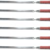 6 X Stabile Edelstahl Grillspiesse mit Holzgriff - 60 cm lang / 2 cm breit / 2mm Stark