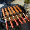 6 X Stabile Edelstahl Grillspiesse mit Holzgriff - 60 cm lang / 2 cm breit / 2mm Stark – Bild 5