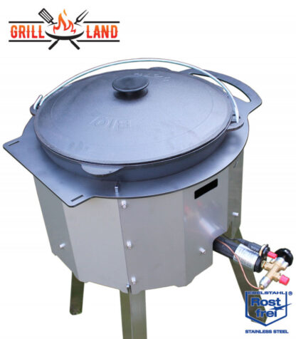 SET Feuerofen Utschak mit Hockerkocher 10,5 KW, Gaskocher Tisch + BIOL Kazan Gusseisen 12 L