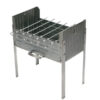 Klappbarer Mangal Camping-Grill DIPLOMAT-2 aus Edelstahl + 6 Grillspiesse
