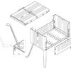 Klappbarer Mangal Camping-Grill DIPLOMAT-2 aus Edelstahl + 6 Grillspiesse – Bild 3