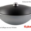 Limitierter Kukmara Kazan Wok Asien Tatarskij mit Deckel Aluguss Kasan 15 Liter schwarzer Deckel