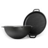 SET Utschak mit Schornstein, Ø ca 36 cm + Kazan WOK mit Grill-Pfannendeckel Gusseisen 10 Liter – Bild 8