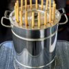 Grilleimer Schaschlikeimer Grilltonne Schaschliktonne Edelstahl Ofen mit 28 Spiessplätzen Doppelwand