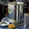 Grilleimer Schaschlikeimer Grilltonne Schaschliktonne Edelstahl Ofen mit 28 Spiessplätzen Doppelwand – Bild 2