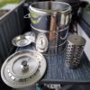 Grilleimer Schaschlikeimer Grilltonne Schaschliktonne Edelstahl Ofen mit 20 Spiessplätzen Isoliert – Bild 3