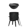 SET Utschak Ø40, 2mm Stahl + Kazan WOK Gusseisen mit GRILL-Pfannendeckel 12 L