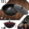 SET Utschak Ø40, 2mm Stahl + Kazan Usbekisch aus Gusseisen mit Alu-Deckel 12 L – Bild 9