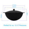 SET Utschak Ø40, 2mm Stahl + Kazan Usbekisch aus Gusseisen mit Alu-Deckel 12 L – Bild 8
