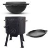 SET Utschak  Ø 45 cm + Kazan Usbekisch aus Gusseisen 16 L + Deckel-Bratpfanne