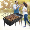 Mangal Holzkohlegrill Klappbar Picknick Camping-Grill Schaschlik H14xB30xL51cm aus 1,5mm Stahl – Bild 3