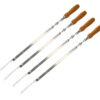 4x Extra Lange Stabile Edelstahl Grillspiesse mit Holzgriff - 70 cm lang - 1,5 cm breit - 2 mm Stark