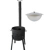 SET FiRECHAG Feuerofen UTSCHAK EXTRA HOCH mit Rohr + Kazan Wok Tatarskij mit Deckel Aluguss 12L