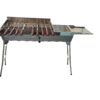 SET Mangal "Stern 90", L: 90 cm mit Klappbeinen+ Mehrfacher Drehspieß Sesam II + 12 Spieße 65cm lang – Bild 3