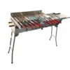 SET Mangal "Stern 90", L: 90 cm mit Klappbeinen+ Mehrfacher Drehspieß Sesam II + 12 Spieße 65cm lang – Bild 4