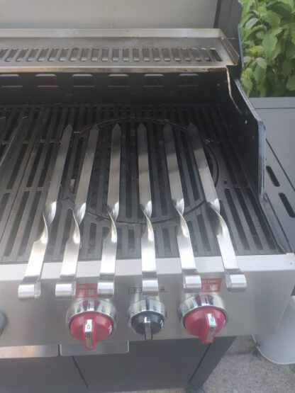 6 Adana Kebab Grillspieße aus Edelstahl Stärke 2mm Länge 40 cm Breite 2 cm Spieße – Bild 3