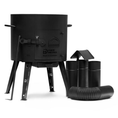 Gas-Kocher mit Utschak und Rohr + Kazan Kasan 12L Usbekisch Gusseisen Ø40cm Aludeckel + Schaumlöffel – Bild 6