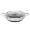 SET Feuerofen Utschak Feldküche Ø ca. 40 cm + 12 L Wok Pfanne/Topf Edelstahl Wabenstruktur Ø40 cm – Bild 4