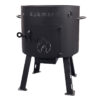 SET Feuerofen Utschak Feldküche Ø ca. 40 cm + 12 L Wok Pfanne/Topf Edelstahl Wabenstruktur Ø40 cm – Bild 2