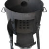 FiRECHAG Feuerofen UTSCHAK HOCH mit Rohr + Kazan Wok Edelstahl Wabenstruktur mit Glasdeckel 12L – Bild 4