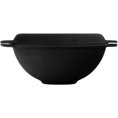 12L Kazan Gusseisen Kasan Ø ca. 40 cm mit Deckel-Bratpfanne Campingtopf 40cm