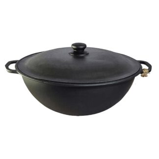 Kasan WOK 12 L Øca 40cm aus Gusseisen mit Alu-Deckel Kazan