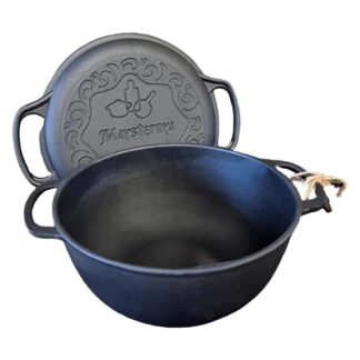 Gusseisen Topf Kazan 5 L mit Grillpfannen-Deckel Kasan für alle Herdarten geeignet