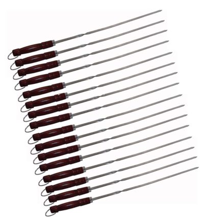 Mangal Holzkohlegrill 2mm Stahl 90×33×80 cm mit Klappbeinen + 16x Grillspieße 65cm lang 2mm stark – Bild 3