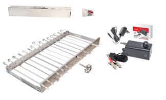 Mehrfacher Drehspieß SESAM für 15 Spieße L-82cm, Breite regulierbar + Elektr. Motor mit Regelung